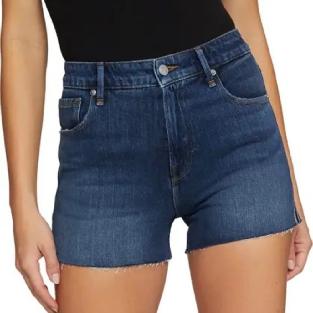 NWT Good American Cutoff High Waist Denim Shorts 2/26